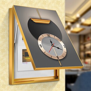 液压杆过a道电表箱装饰画竖款带钟表时钟配电箱电闸盒遮挡挂画挂