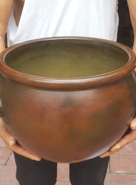 纯铜实心加厚水缸 双耳缸 大号鱼缸 F储物缸 聚财黄铜缸 风水铜器