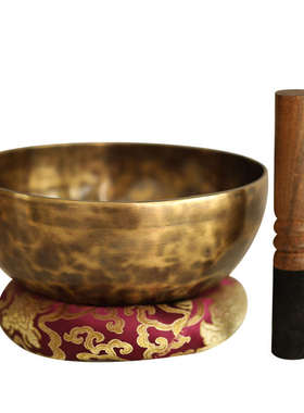 颂钵尼泊尔手工瑜伽钵复古佛音碗冥想音碗K静心梵音钵铜磬法器摆