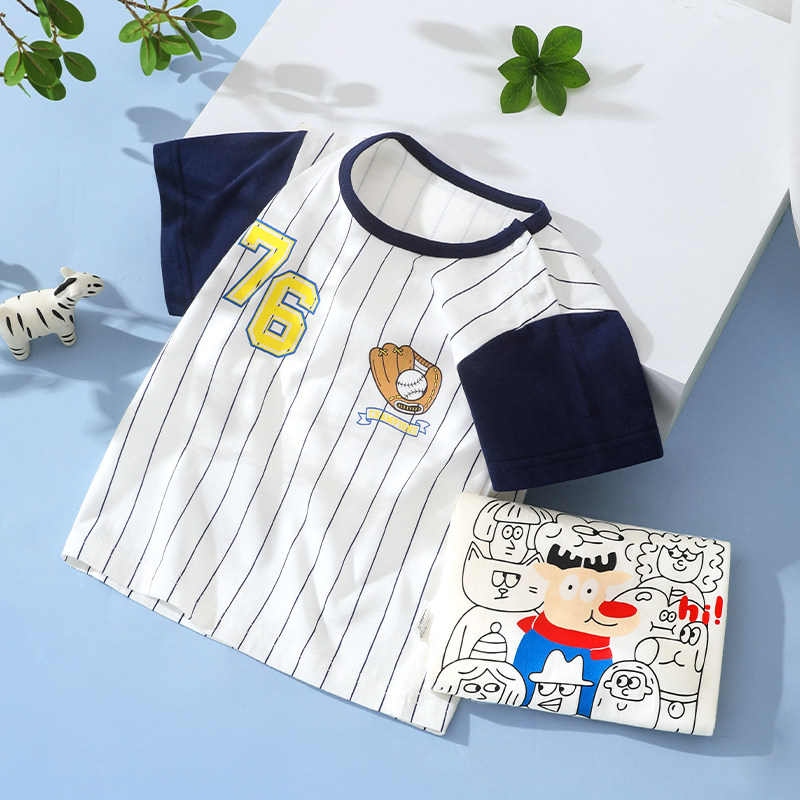 婴儿短袖套装夏季衣服纯棉