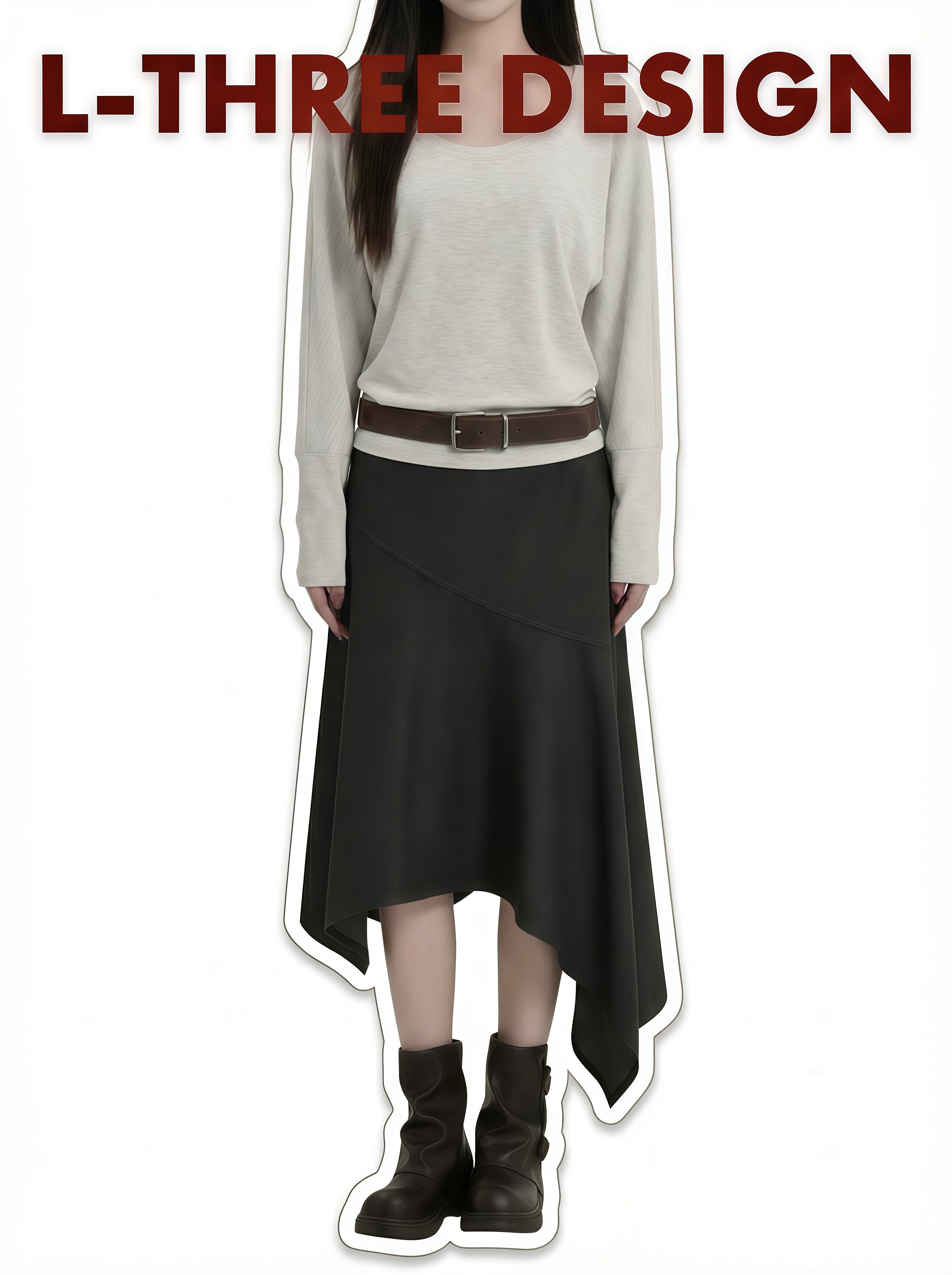 L-THREE『奶皮薄卫衣』极简风！大U领纯色上衣