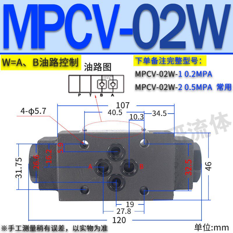 新款MPC02 SPV保压阀MPCV-0B2叠加式03W液控A单向阀04双向B液包邮