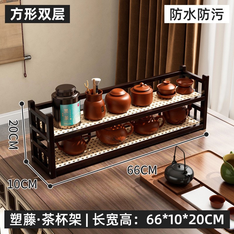 茶杯架子c茶室置物架非实木中式桌面博古架茶桌茶叶展示架小型收