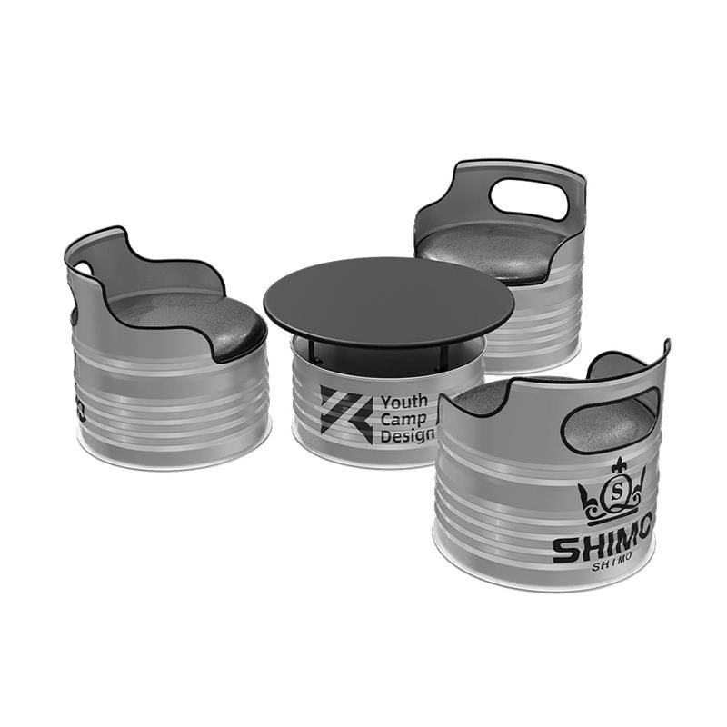 工业风油桶沙发酒吧清吧卡u座奶茶店办公室休息区铁艺茶几桌椅组