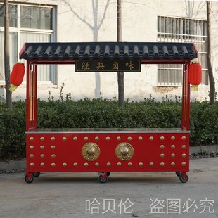 仿古小吃车推车摆摊车移动复古流动卤菜J熟食冰糖葫芦烤鸭夜市厂