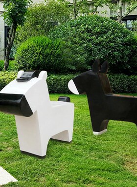 动物座椅玻璃钢马造m型摆件户外商场公园幼儿园美陈坐凳雕塑驴凳