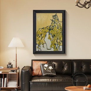 法式中古小众f艺术肌理花卉客厅卧室装饰挂画静物花瓶玄关手绘油