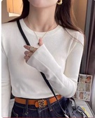 鱼姐专享 圆领针织衫 软糯基础打底衫