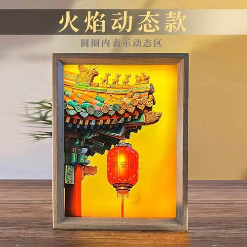 动态灯光画小夜灯小马灯创意发光摆件装饰画来图定制七夕送礼物