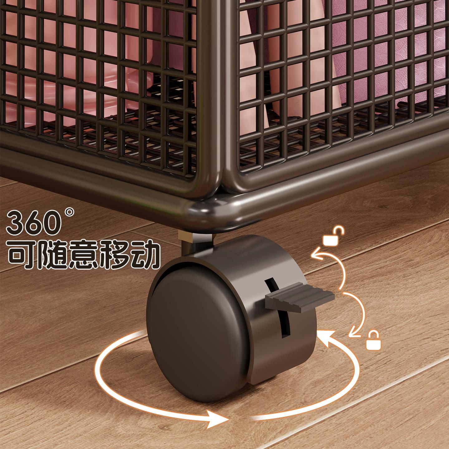 篮球收纳架家用带轮可移动瑜伽垫收纳筐大容量多层健身器材置物架