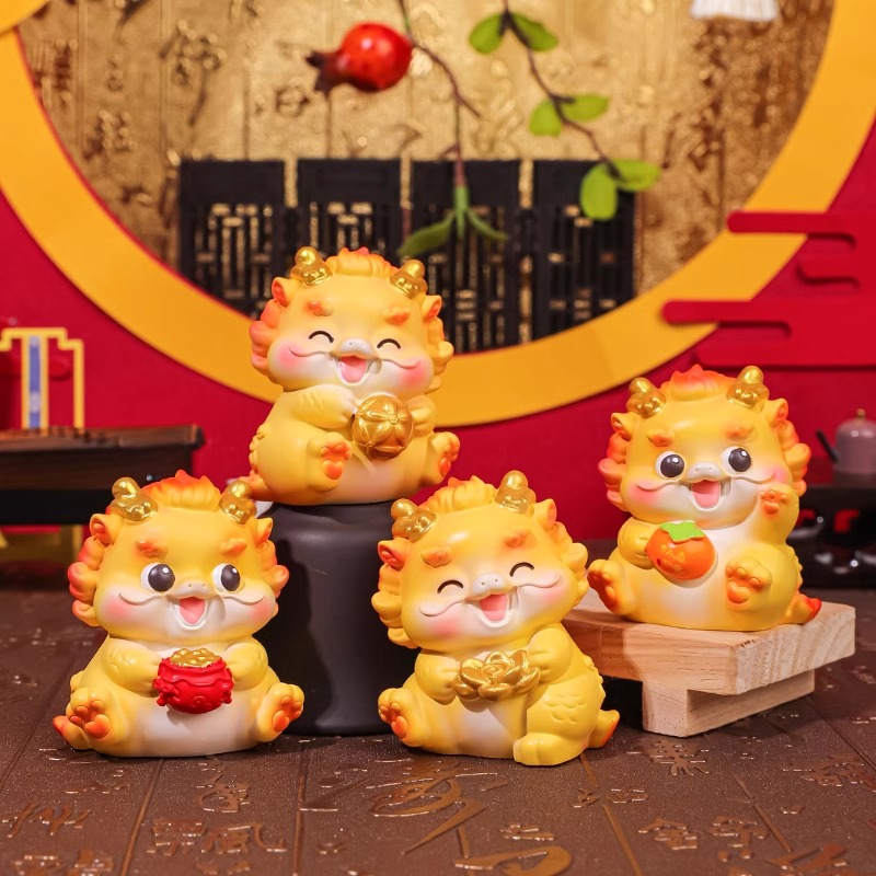 桌面小摆件工位摆件招财创意小龙