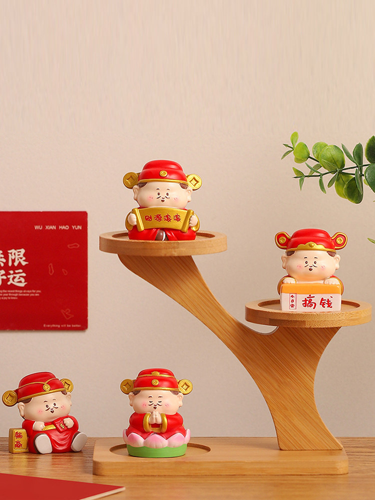 小财神爷摆件家用办公室情绪稳定神器工位电脑桌面招财发财装饰品