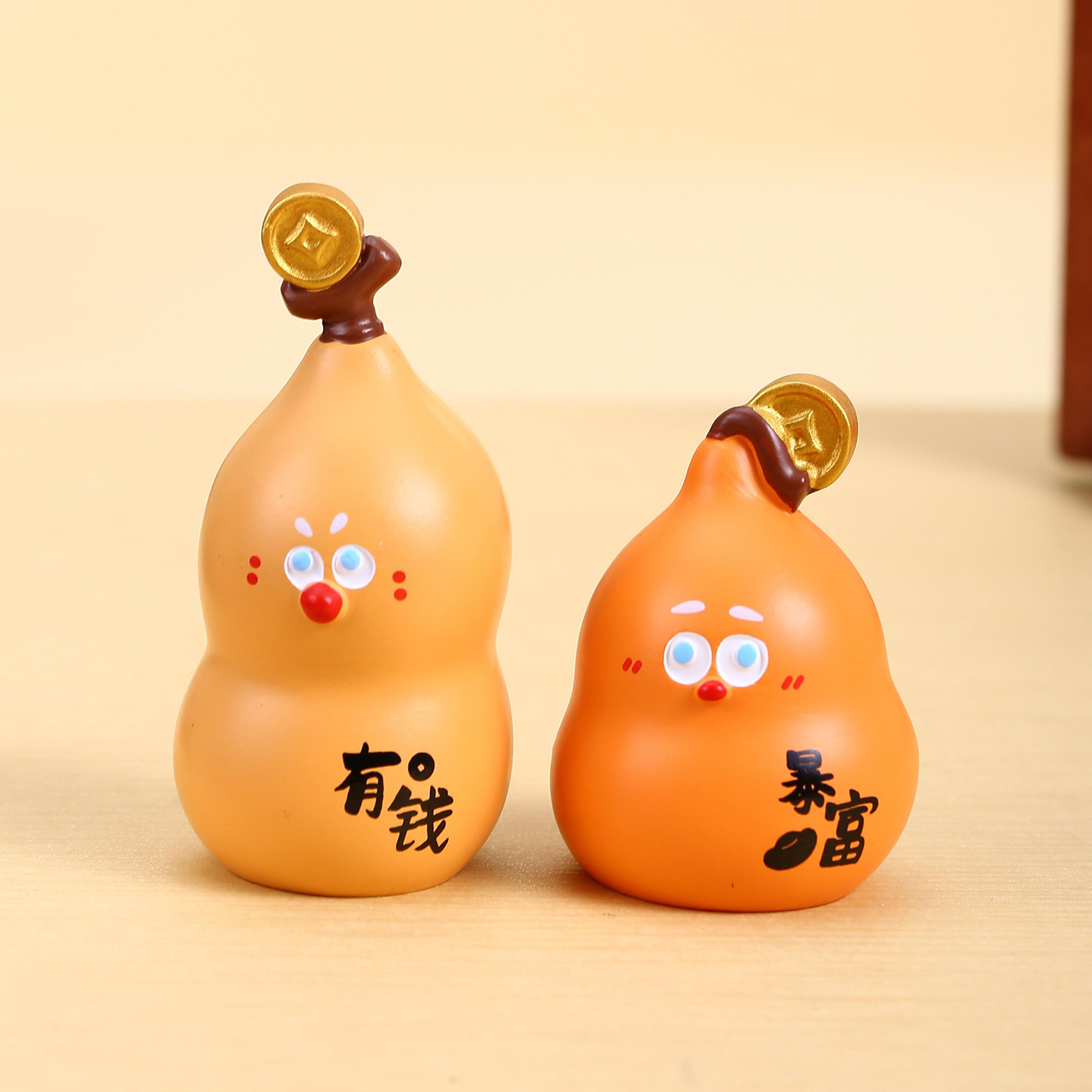 招财平安葫芦摆件电脑屏幕装饰品