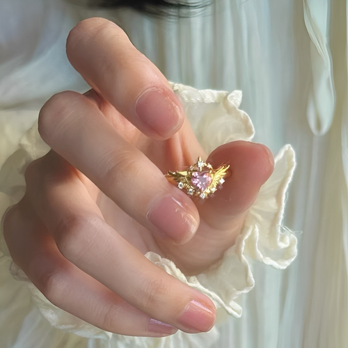 金包银工艺专柜同款定制新中式魔法少女羽翼戒指送女朋友节日礼物