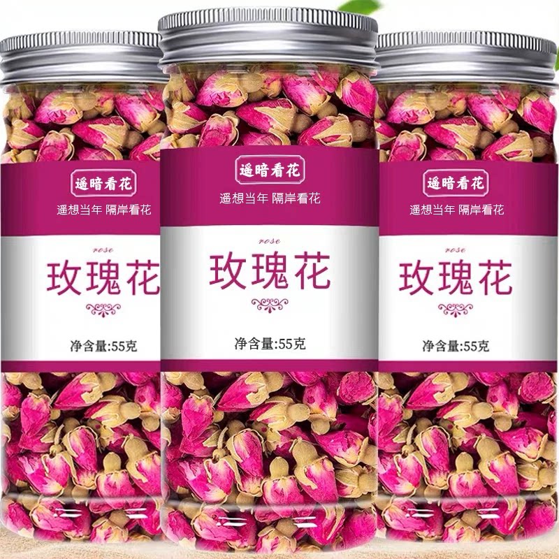 玫瑰花茶平阴干花正品金边玖瑰
