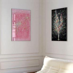 粉色《烟火》波普风轻奢艺术客厅装饰画酒店民宿简约现代玄关挂画