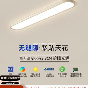 超薄极简无缝隙长条过道吸顶灯简约LED阳台玄关入户门衣帽间灯具