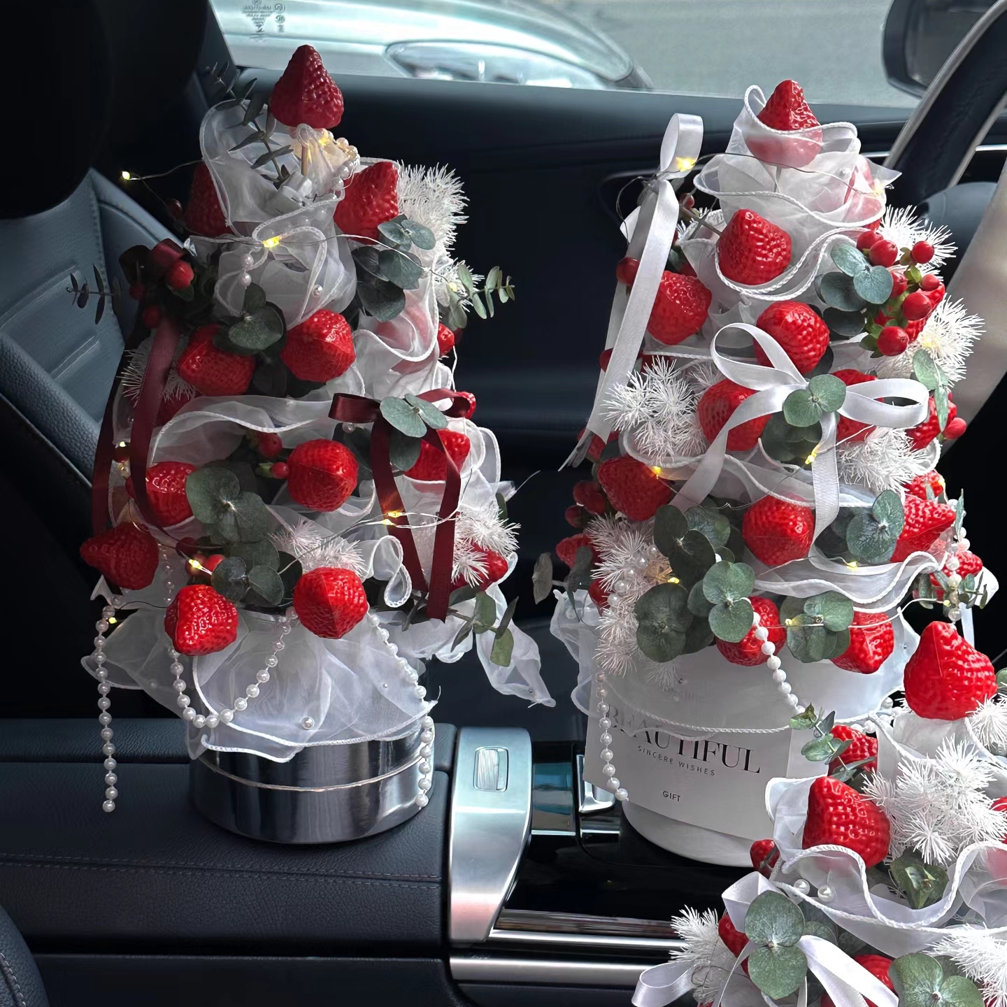 草莓塔花束抱抱桶自制DIY材料包礼物圣诞树送朋友闺蜜女友圣诞节