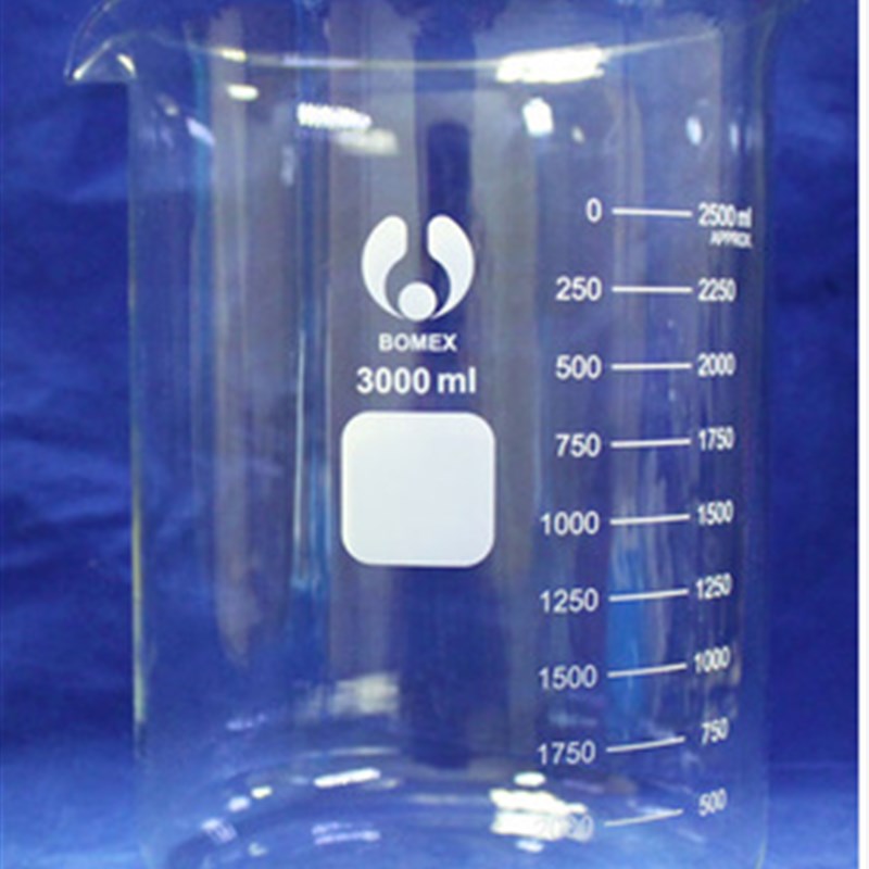 玻璃烧杯3000ml/2500mlv低型烧杯/量杯 3L北玻博美BOMEX耐高温北
