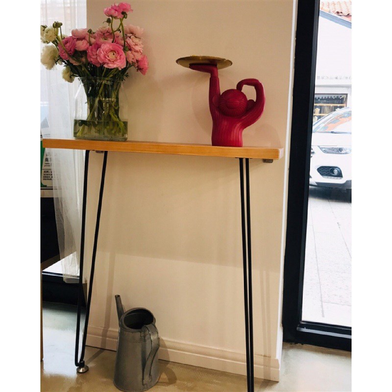 玄关桌美式简f约实木铁艺长条墙边沙发后背柜几暖气片靠墙窄桌子