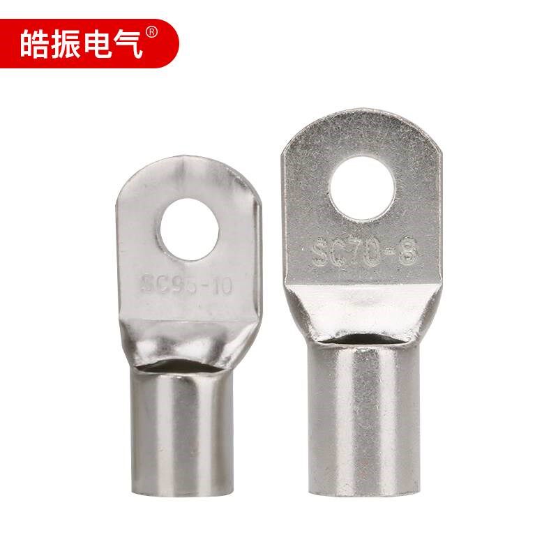 SC窥口铜鼻子16/12/10/35平方紫铜接线端子Q镀锡铜线耳接头短线鼻