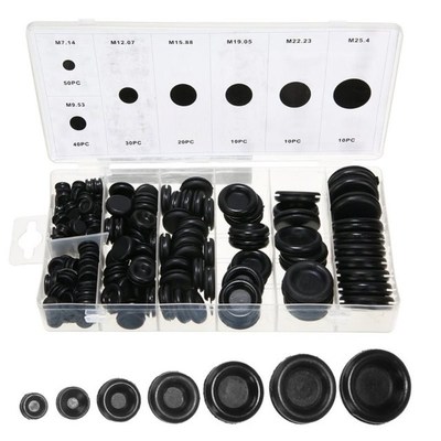 170pcs Black Rubber Gsrommet Firewall Hole Plug Retaining Ri