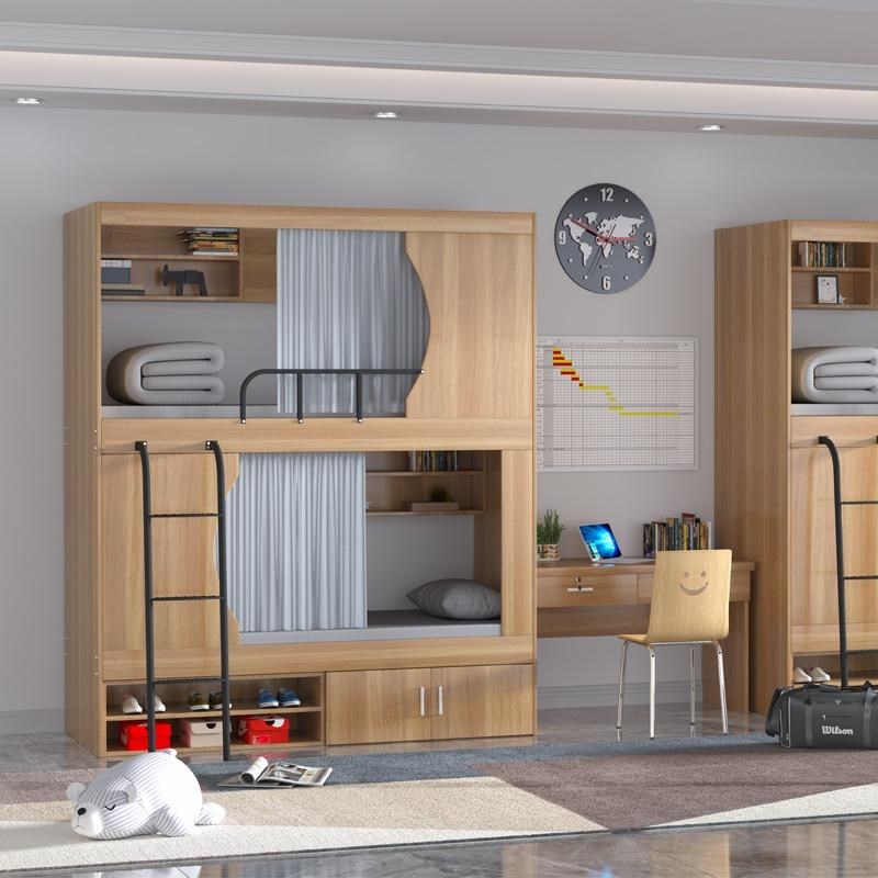 双层高低b床青旅民宿公寓床上下铺学生员工宿舍太空舱床学校上下