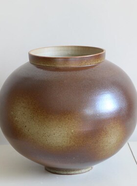 阿特鹏新中国风陶瓷花瓶客q厅插花装饰月亮陶罐高端瓦比萨比中国