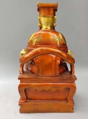 纯铜紫薇大帝中天紫微北极太皇大帝铜伯邑考四R御之一工艺铜器摆