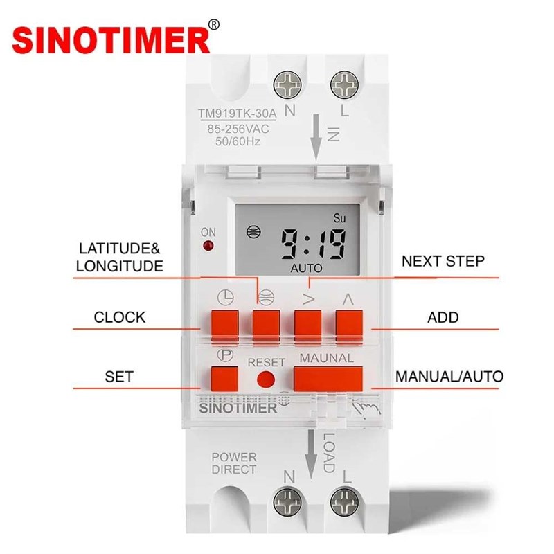 时 天文经纬度85式导轨安装tm919tk定时器265va.c-控开关