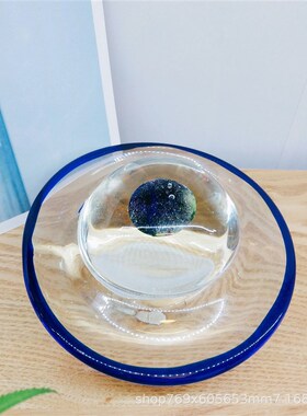 创意纯手工星球玻璃摆件北欧现代简E约轻奢桌面客厅装饰工艺品摆