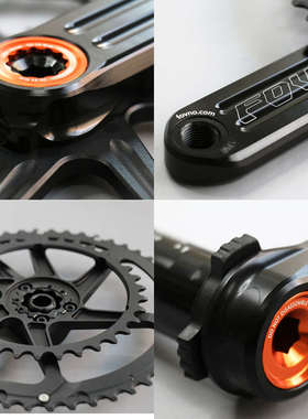 公路自行车曲柄FOVNO超轻铝合金BCNC直装双盘中空一体曲柄牙盘中