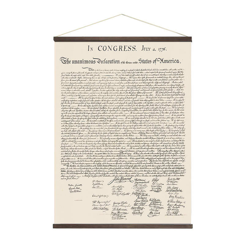 独立宣言 励志英文装饰画创意z卷轴挂画北欧风文艺书房壁画覆古画