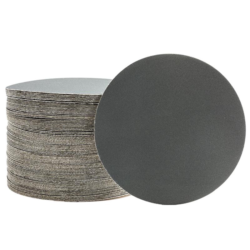 6寸黑砂圆盘植绒砂纸o干磨水磨6孔9孔17孔背绒自粘打磨抛光拉绒片
