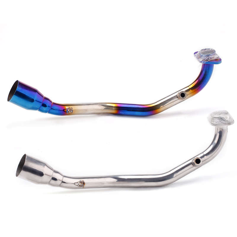 改装摩托车踏板车劲战4-s5代 前段排气管低沉六角管改装四代排气