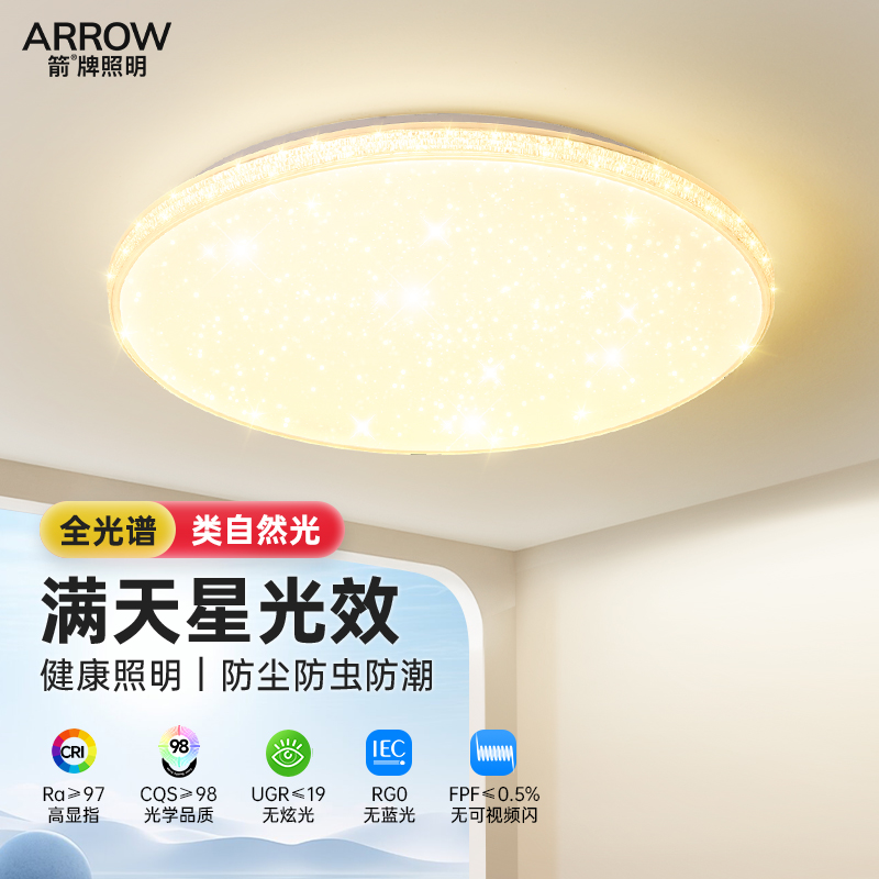 箭牌家用吸顶灯现代简约主卧灯具