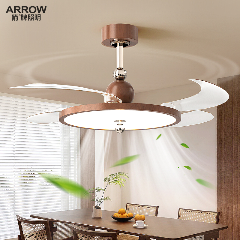 箭牌极简复古隐形风扇灯餐厅卧室