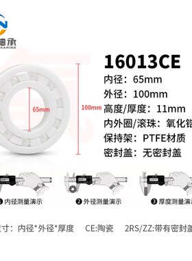 氧化锆全陶瓷轴承16007 16008 16009 16010 16011 16012 16013 CE