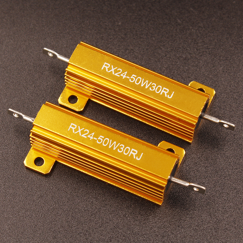 RX24黄金铝壳电阻50W1R2R3wR5R4R6R8R10RJ音响限流负载预充放电阻