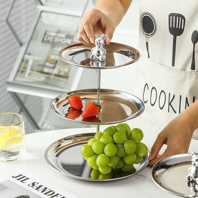 前台接待果盘轻奢多层糖u果点心盘精致商用美容院水果盘客厅