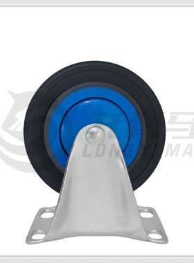 PLA手推车配件4寸m(100)平板车钢架定向脚轮固定轮静音轱辘橡胶轮