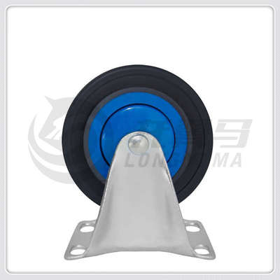 PLA手推车配件4寸m(100)平板车钢架定向脚轮固定轮静音轱辘橡胶轮