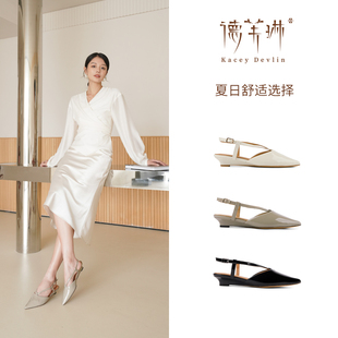 小眾氣質(zhì)系帶百搭尖頭單鞋 何仙兒專屬 德芙琳穆勒高跟鞋 KD3158