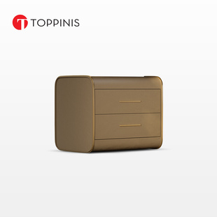 Toppinis意式 床头柜子 轻奢高级感床头柜主卧床边收纳柜设计师款