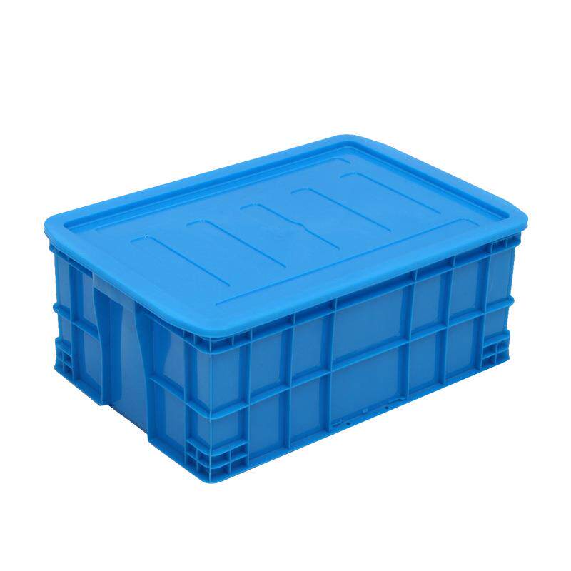 加厚带盖标签牌塑料周转箱575-250食品伺料周转箱塑胶运输箱