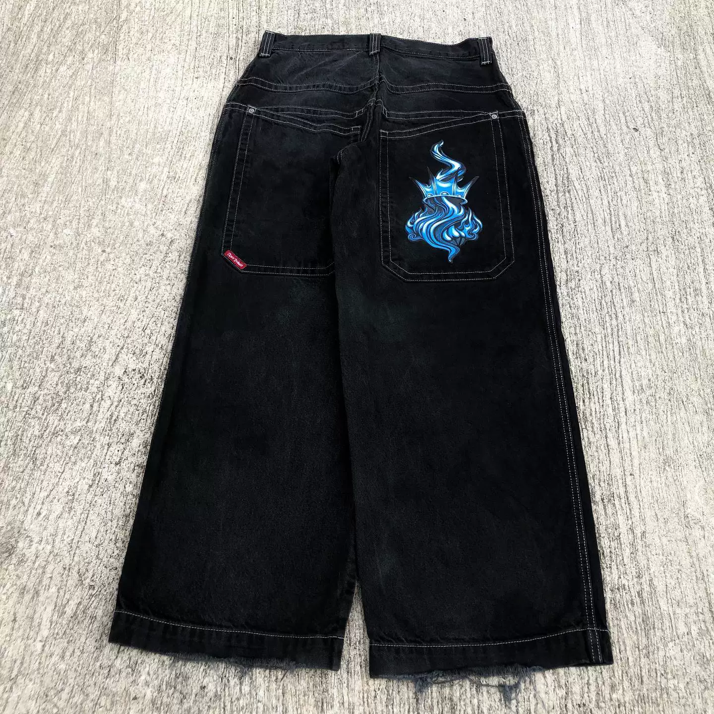 Уличные джинсы JNCO в стиле Y2K хип-хоп графический принт CARTON графика/картон графика?