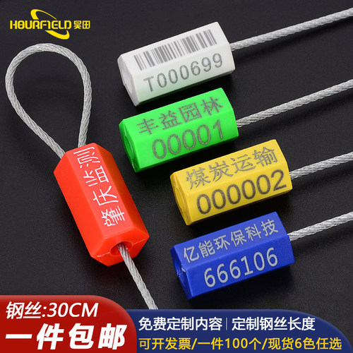 防盗扎带抽紧式一次性物流货运油罐车水表施封集装箱钢丝封条铅封