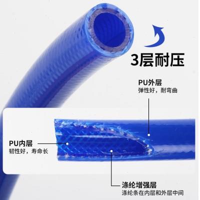 气动PU夹纱管高压包纱软管气鼓卷管器空压机气管5*8mm6.5*10/8*12