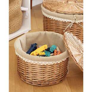 编织收纳箱杂物玩具藤编收纳筐书本收纳框储物盒带盖收纳盒日式