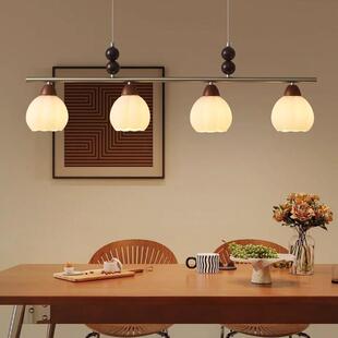 全光谱中古风餐厅吊灯高级感一字长条手工玻璃餐桌吧台吊灯